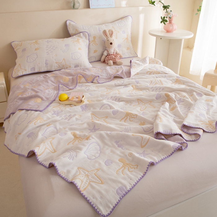 91家纺网 家纺一手货源 找家纺 （总）美达家纺 2026新款全棉六层纱高温砂洗夏被盖毯夏凉被空调被