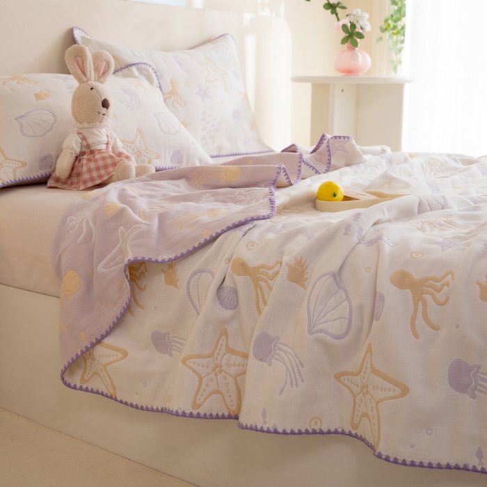 91家纺网 家纺一手货源 找家纺 （总）美达家纺 2026新款全棉六层纱高温砂洗夏被盖毯夏凉被空调被