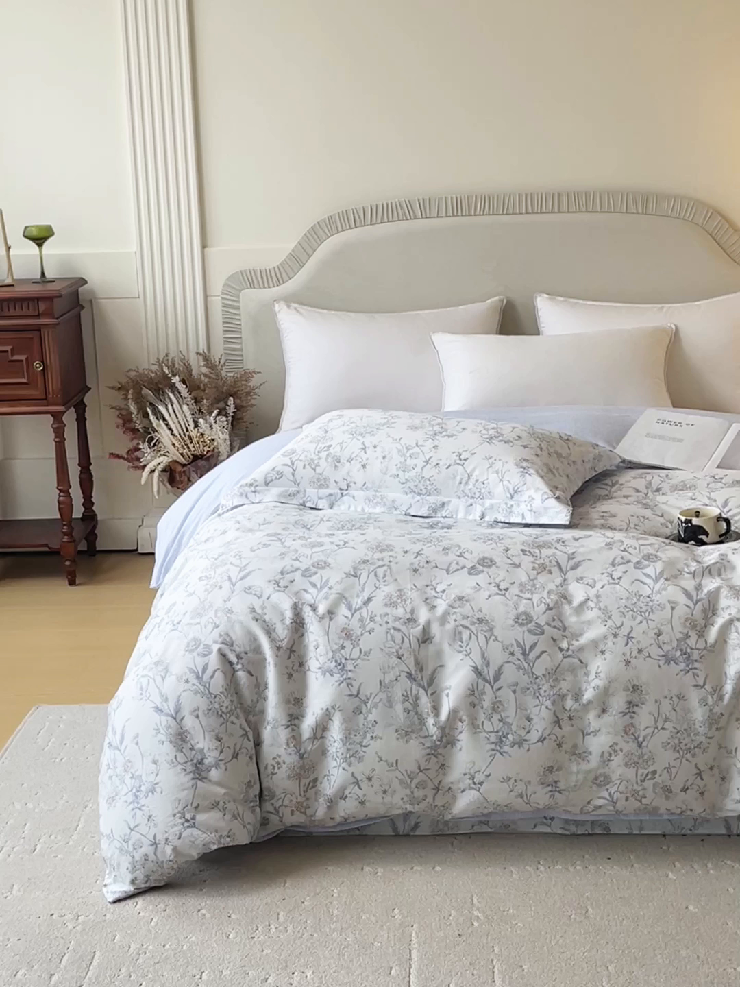 91家纺网 家纺一手货源 找家纺 宝齐莱家纺 2026新款全棉纯棉13372印花被套单被套被套单件 浮光花影