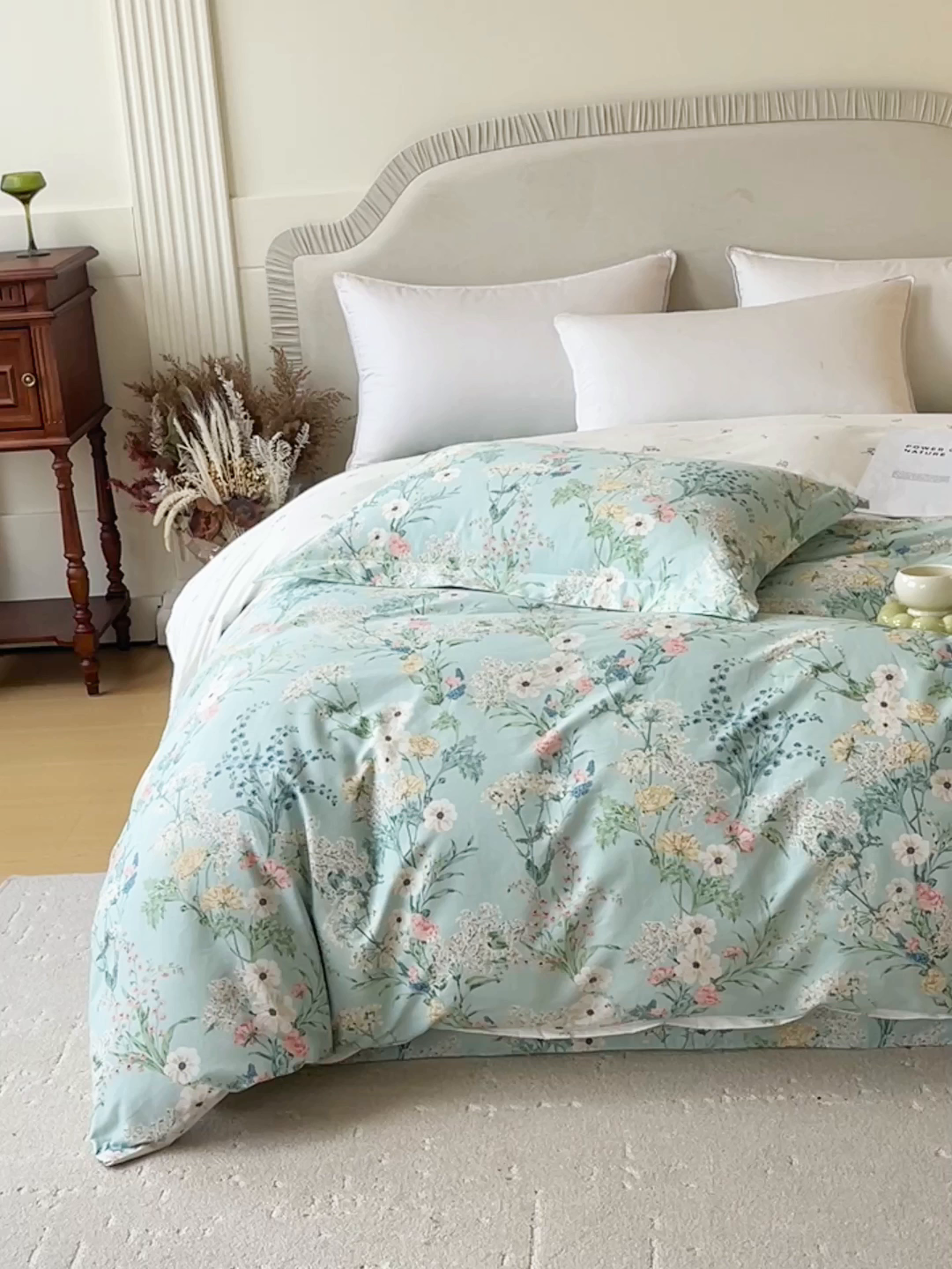 91家纺网 家纺一手货源 找家纺 宝齐莱家纺 2026新款全棉纯棉13372印花被套单被套被套单件 浅茉