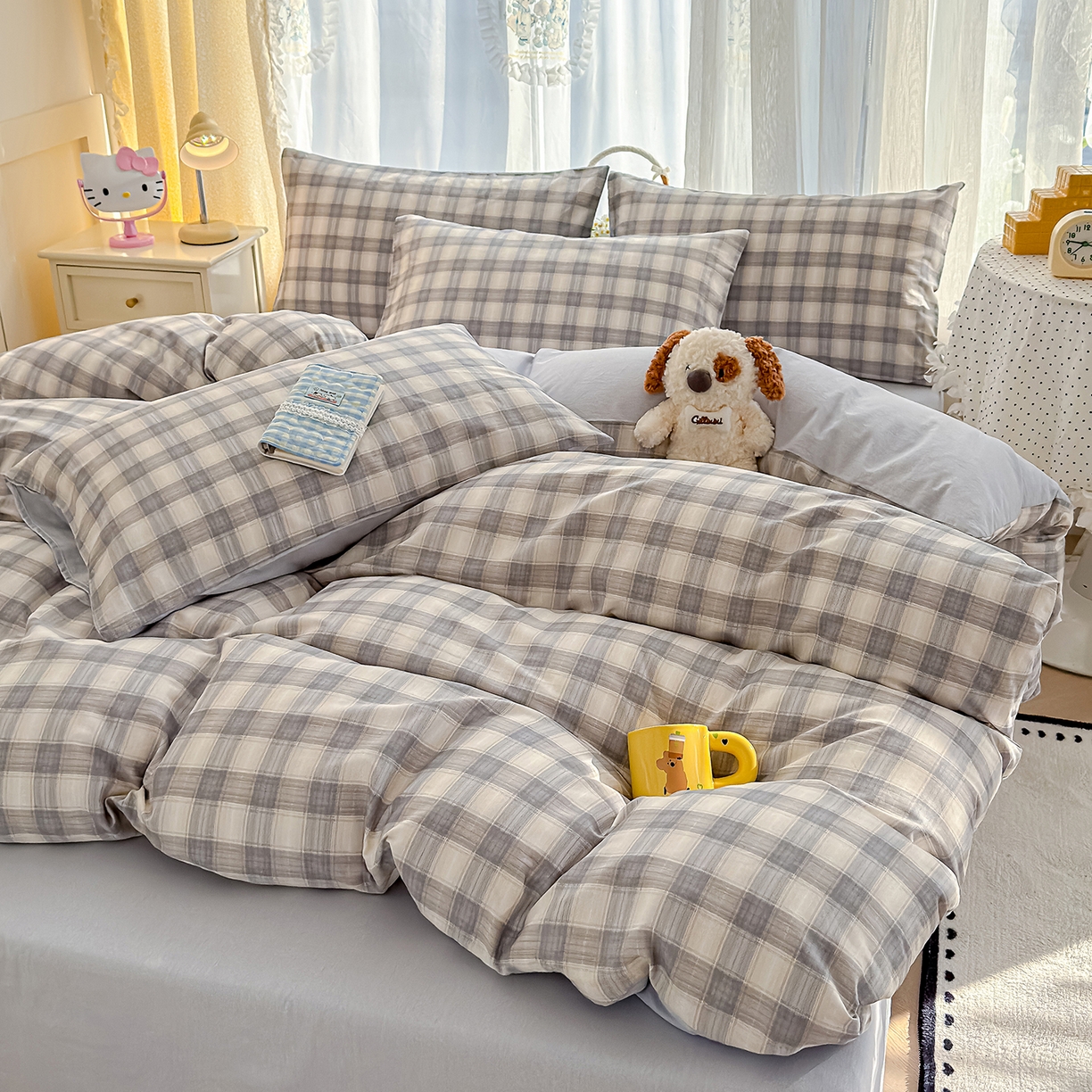 91家纺网 家纺一手货源 找家纺 铺尚美家纺 2026新款12868新疆全棉纯棉单品床单系列（提供质检报告） 亚麻格