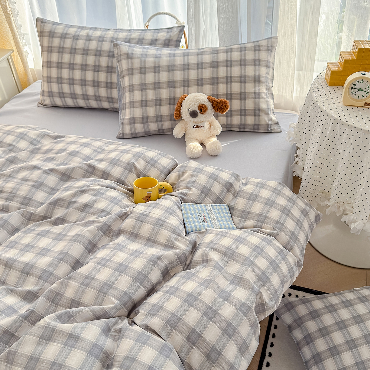 91家纺网 家纺一手货源 找家纺 铺尚美家纺 2026新款12868新疆全棉纯棉单品床单系列（提供质检报告） 亚麻格