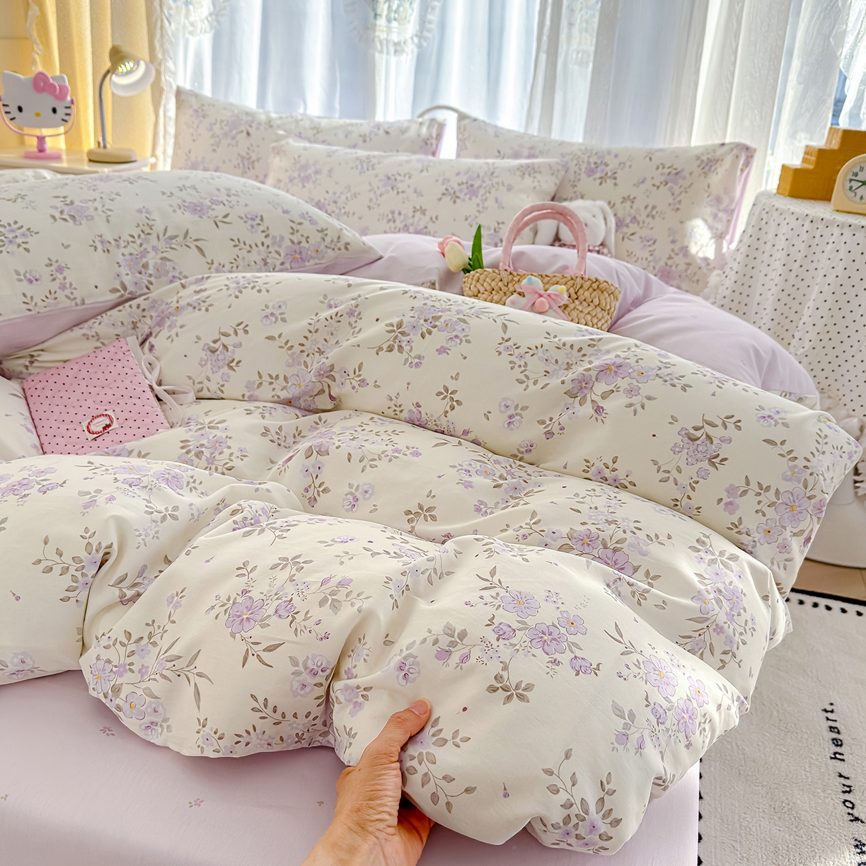 91家纺网 家纺一手货源 找家纺 铺尚美家纺 2026新款12868新疆全棉纯棉单品床单系列（提供质检报告） 苏林-紫