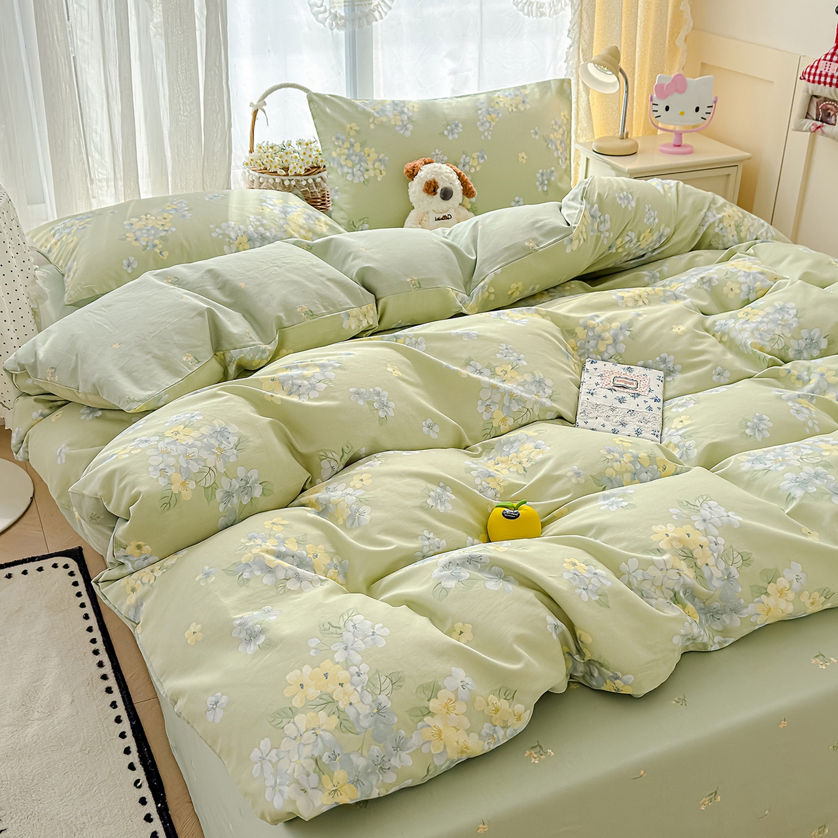 91家纺网 家纺一手货源 找家纺 铺尚美家纺 2026新款12868新疆全棉纯棉单品床单系列（提供质检报告） 初夏花蕊