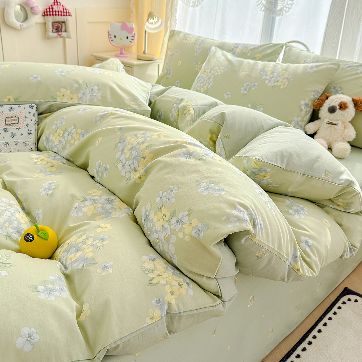 91家纺网 家纺一手货源 找家纺 铺尚美家纺 2026新款12868新疆全棉纯棉单品床单系列（提供质检报告） 初夏花蕊