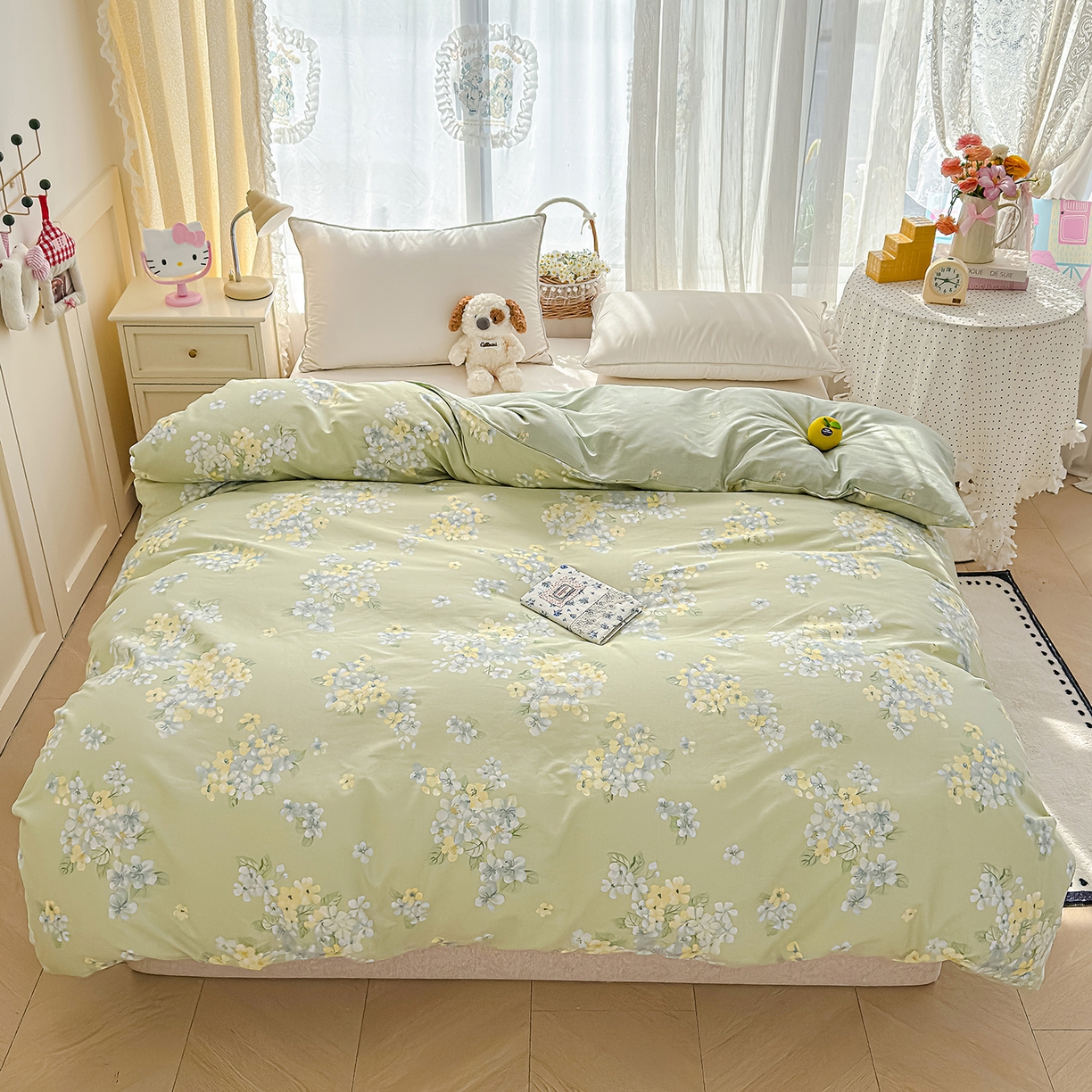 91家纺网 家纺一手货源 找家纺 铺尚美家纺 2026新款12868新疆全棉纯棉单品床单系列（提供质检报告） 初夏花蕊