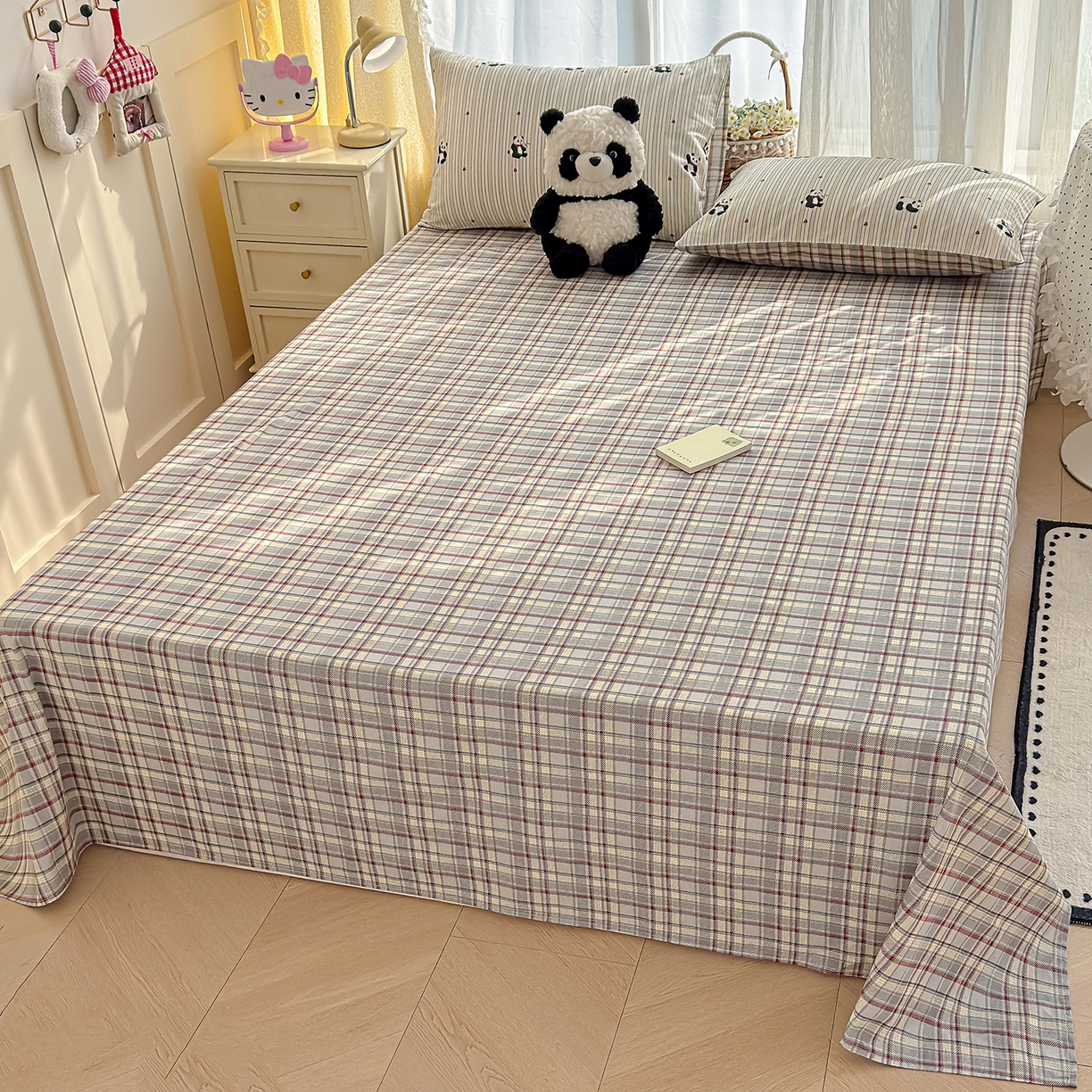 铺尚美家纺 2026新款12868新疆全棉纯棉单品床单系列（提供质检报告） 熊猫啵啵