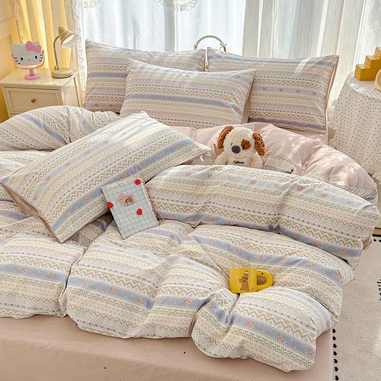 91家纺网 家纺一手货源 找家纺 铺尚美家纺 2026新款12868新疆全棉纯棉单品床单系列（提供质检报告） 云织熊熊