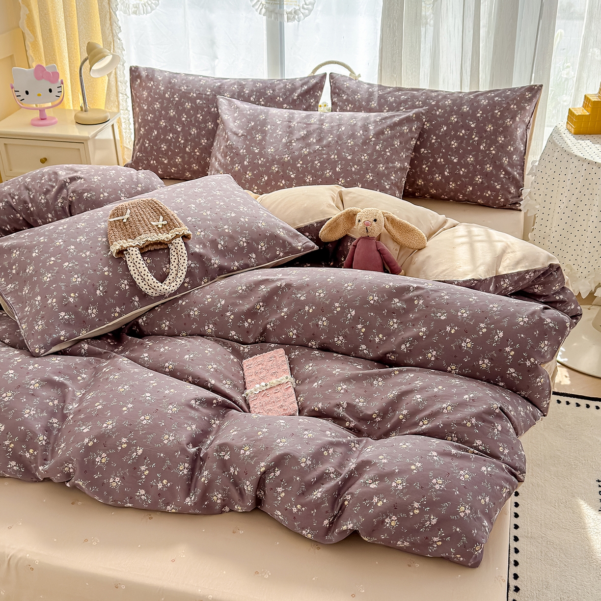 91家纺网 家纺一手货源 找家纺 铺尚美家纺 2026新款12868新疆全棉纯棉单品床单系列（提供质检报告） 风信子