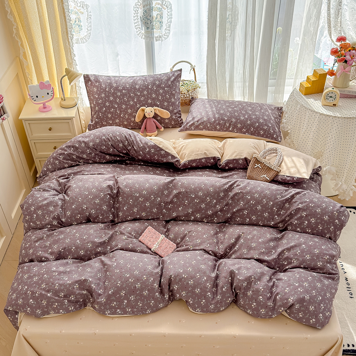 91家纺网 家纺一手货源 找家纺 铺尚美家纺 2026新款12868新疆全棉纯棉单品床单系列（提供质检报告） 风信子