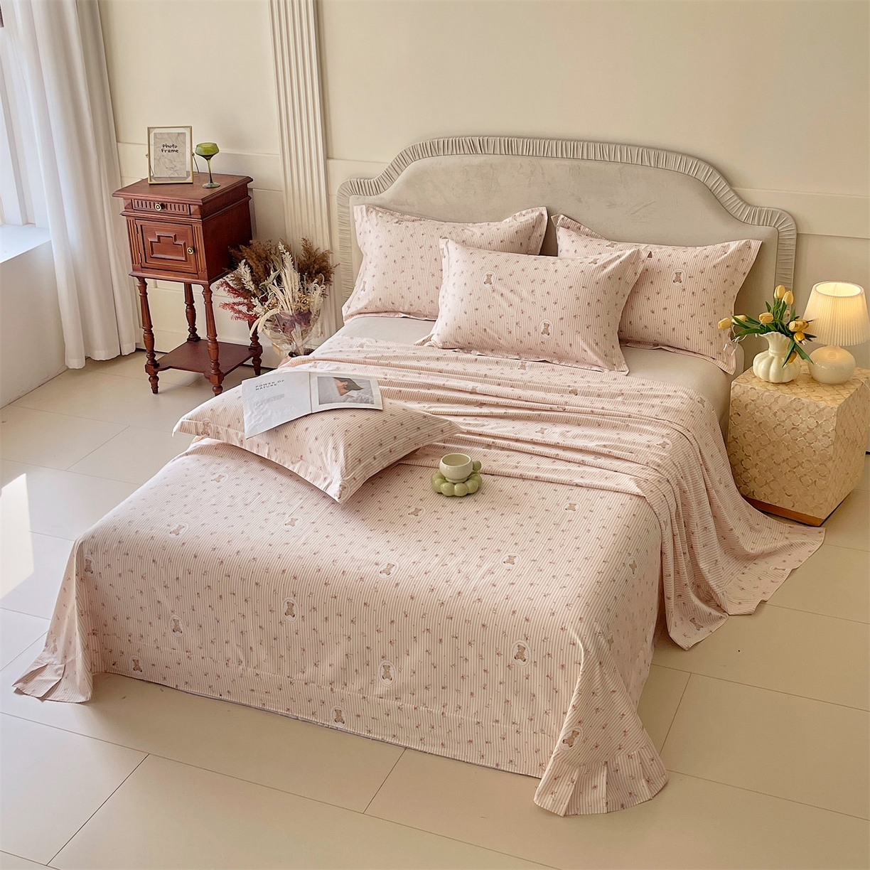 91家纺网 家纺一手货源 找家纺 宝齐莱家纺 2026新款全棉纯棉13372印花单床单床单单件 小确幸