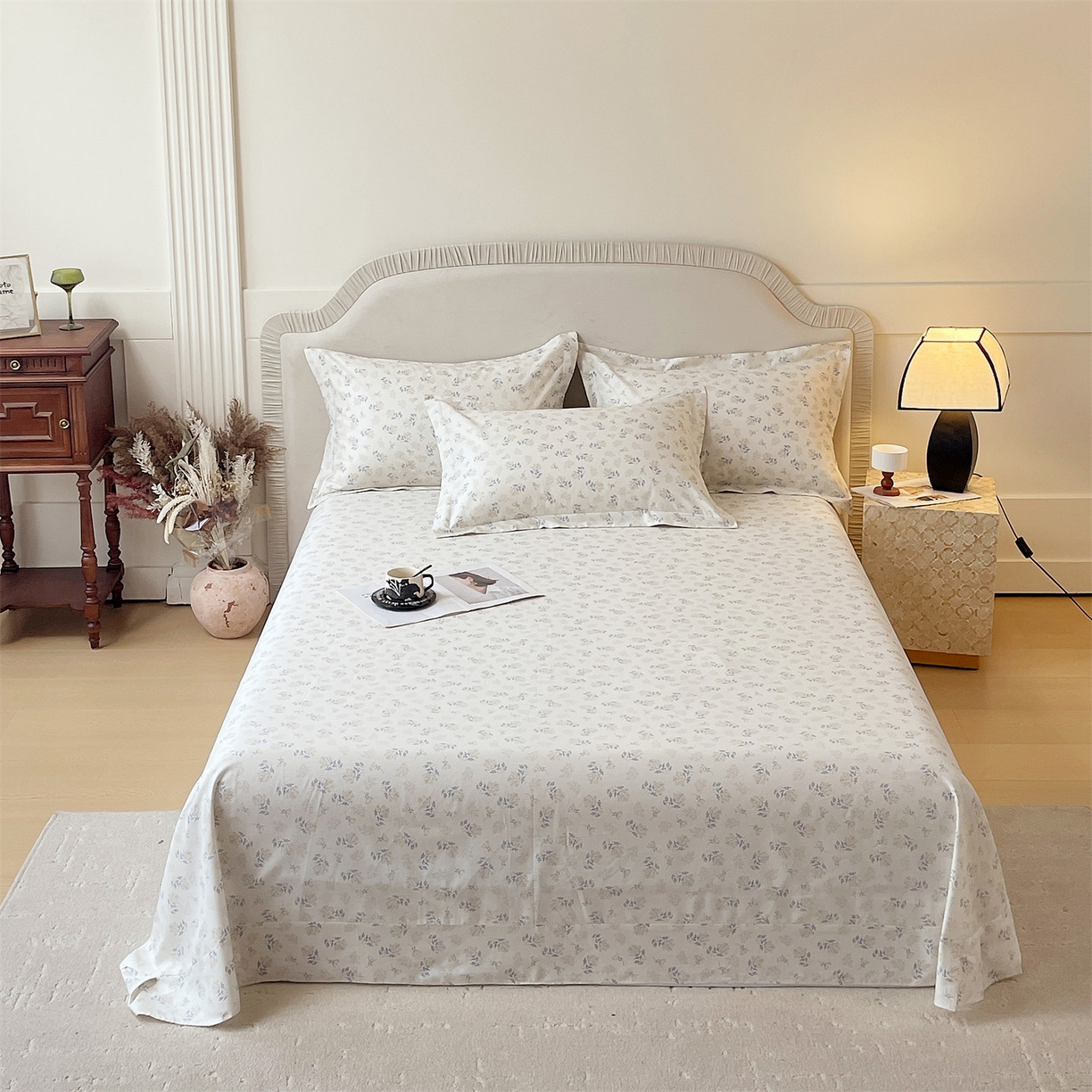 宝齐莱家纺 2026新款全棉纯棉13372印花单床单床单单件 左岸晨雾