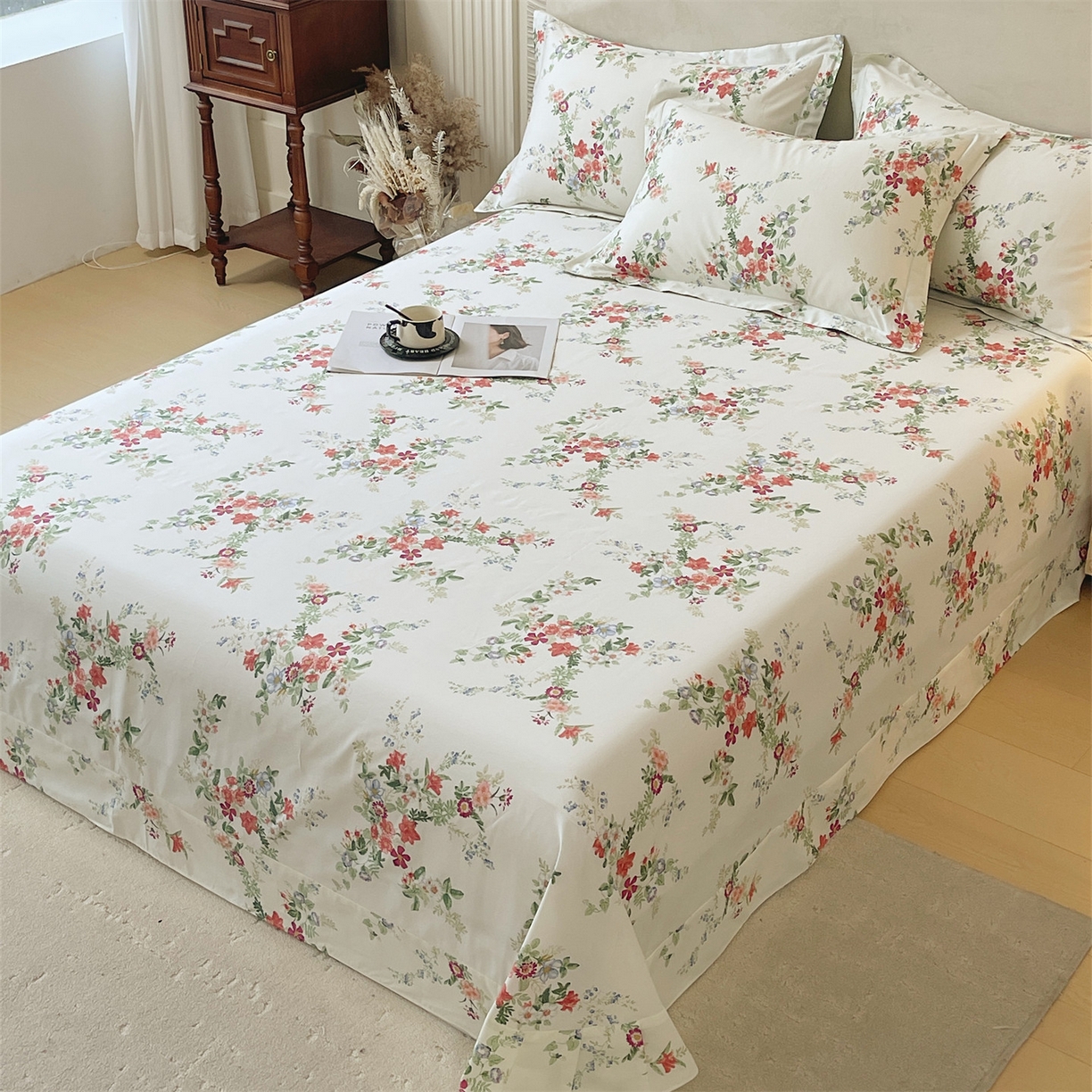 91家纺网 家纺一手货源 找家纺 宝齐莱家纺 2026新款全棉纯棉13372印花单床单床单单件 香榭丽