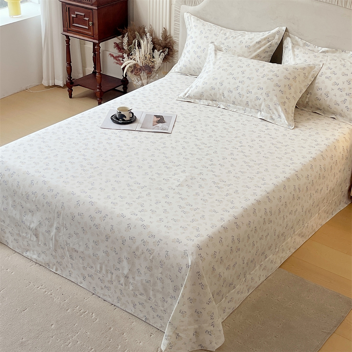 91家纺网 家纺一手货源 找家纺 宝齐莱家纺 2026新款全棉纯棉13372印花单床单床单单件 左岸晨雾