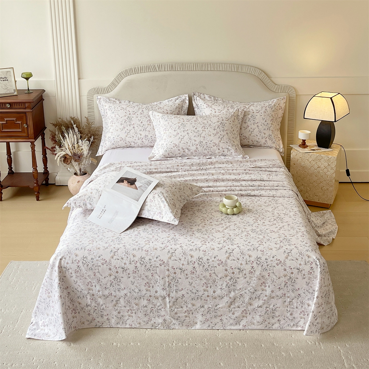 91家纺网 家纺一手货源 找家纺 宝齐莱家纺 2026新款全棉纯棉13372印花单床单床单单件 烟花间