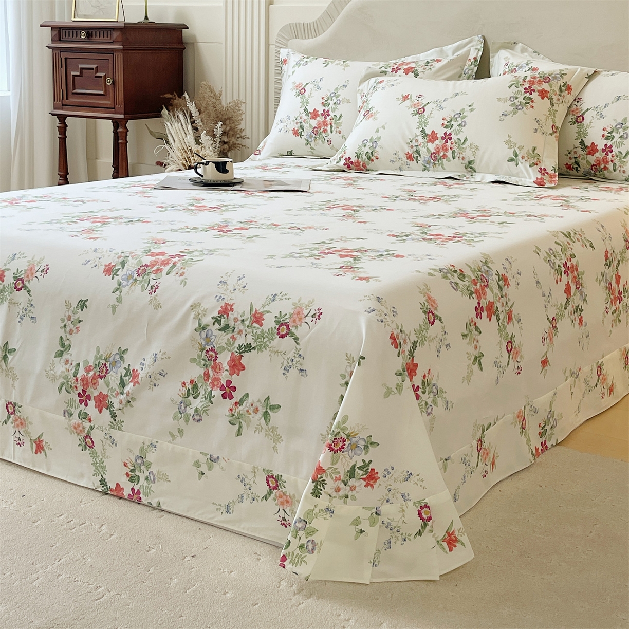 91家纺网 家纺一手货源 找家纺 宝齐莱家纺 2026新款全棉纯棉13372印花单床单床单单件 香榭丽