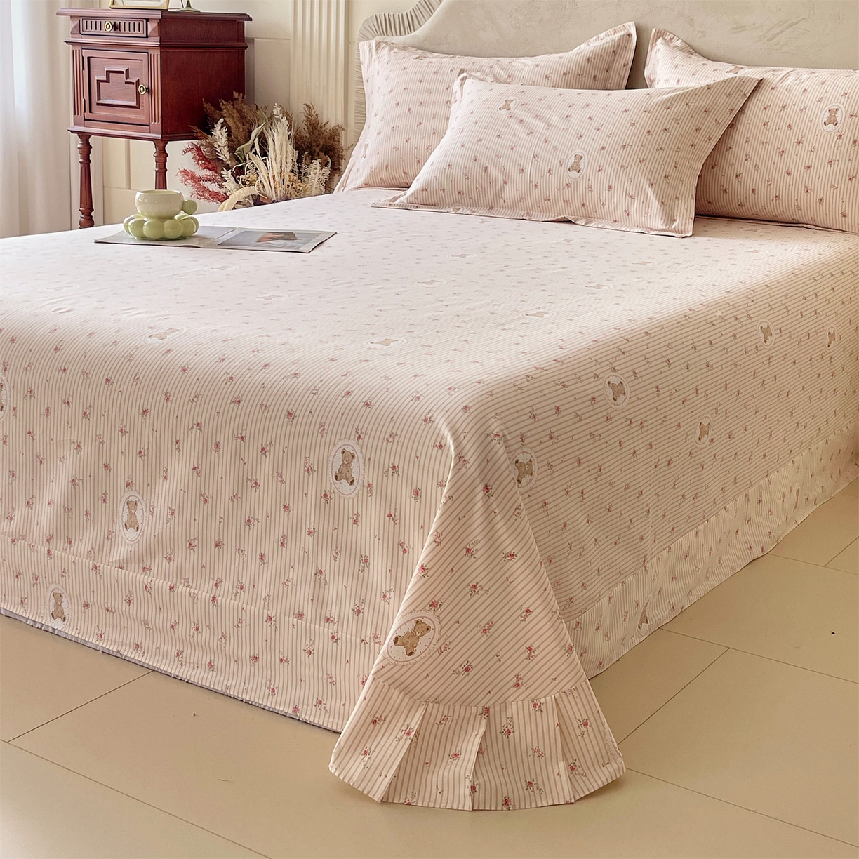 91家纺网 家纺一手货源 找家纺 宝齐莱家纺 2026新款全棉纯棉13372印花单床单床单单件 小确幸