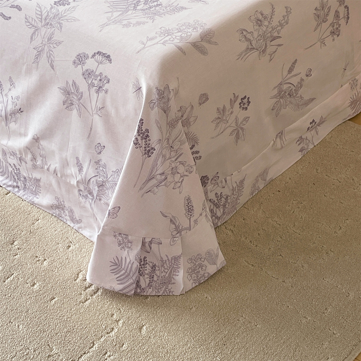 91家纺网 家纺一手货源 找家纺 宝齐莱家纺 2026新款全棉纯棉13372印花单床单床单单件 清雅