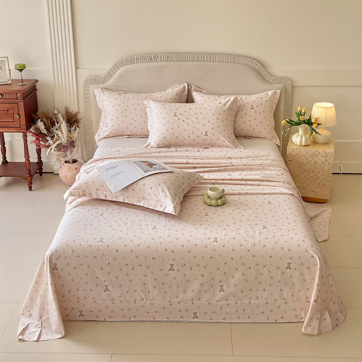 91家纺网 家纺一手货源 找家纺 宝齐莱家纺 2026新款全棉纯棉13372印花单床单床单单件 小确幸