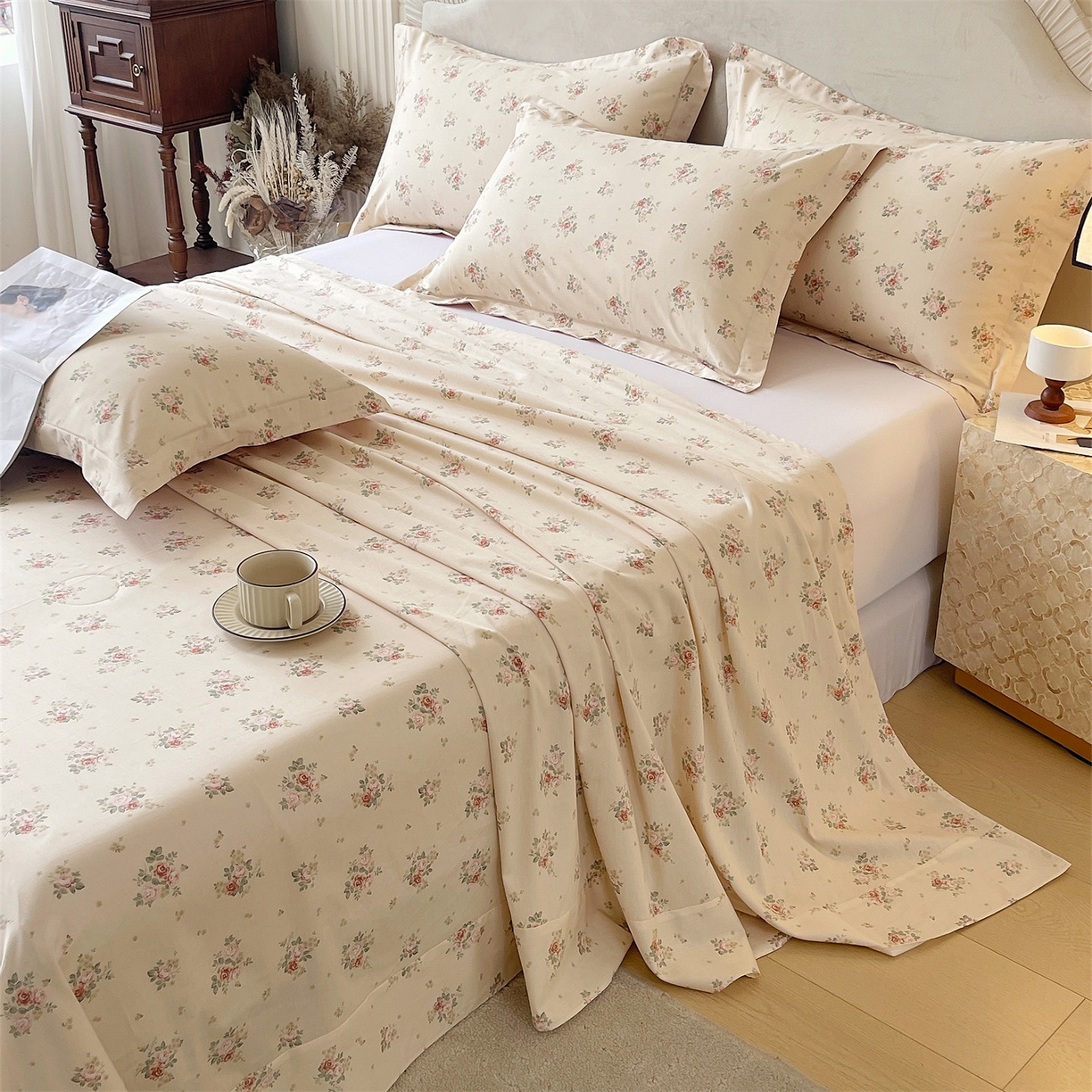 91家纺网 家纺一手货源 找家纺 宝齐莱家纺 2026新款全棉纯棉13372印花单床单床单单件 洛可可