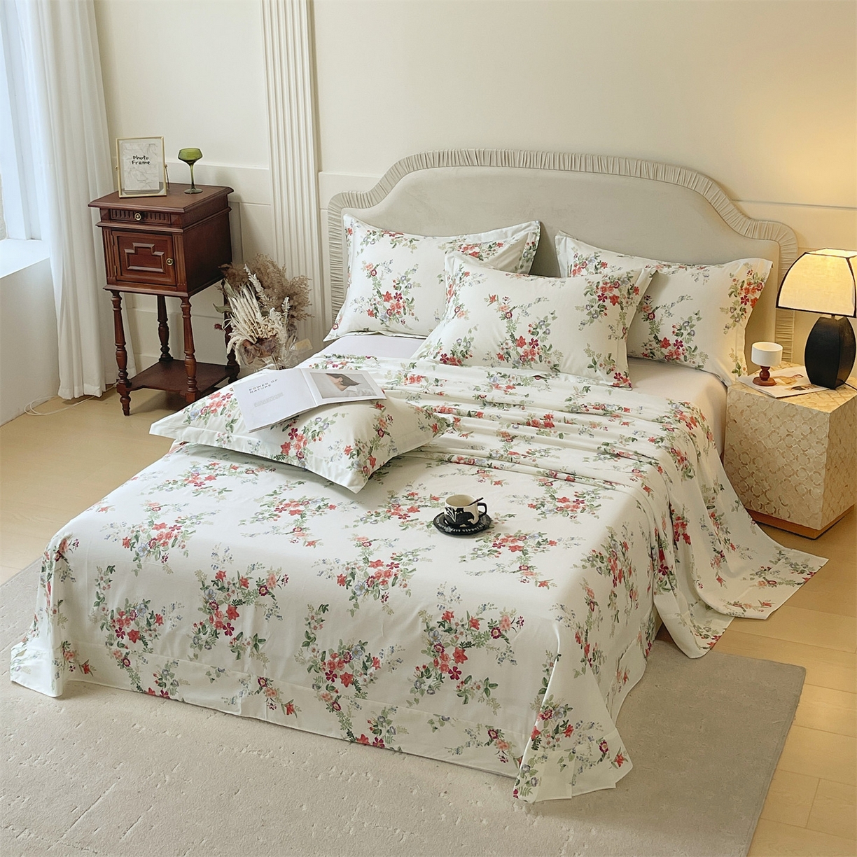 91家纺网 家纺一手货源 找家纺 宝齐莱家纺 2026新款全棉纯棉13372印花单床单床单单件 香榭丽