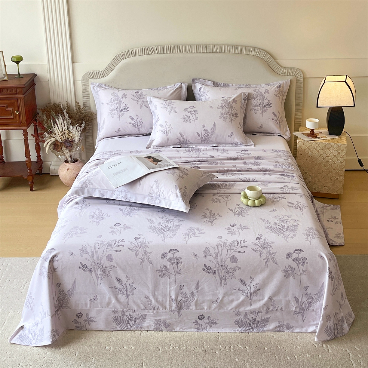 91家纺网 家纺一手货源 找家纺 宝齐莱家纺 2026新款全棉纯棉13372印花单床单床单单件 清雅