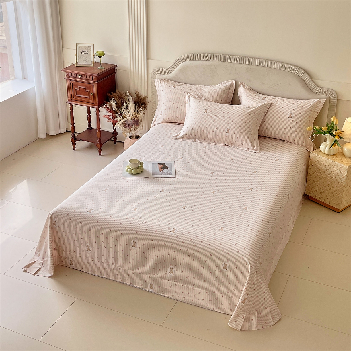 91家纺网 家纺一手货源 找家纺 宝齐莱家纺 2026新款全棉纯棉13372印花单床单床单单件 小确幸