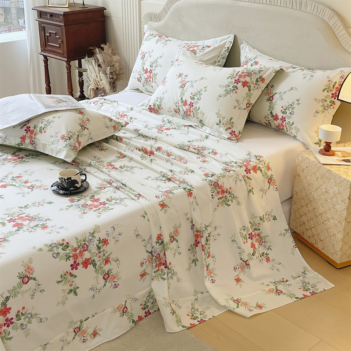 91家纺网 家纺一手货源 找家纺 宝齐莱家纺 2026新款全棉纯棉13372印花单床单床单单件 香榭丽