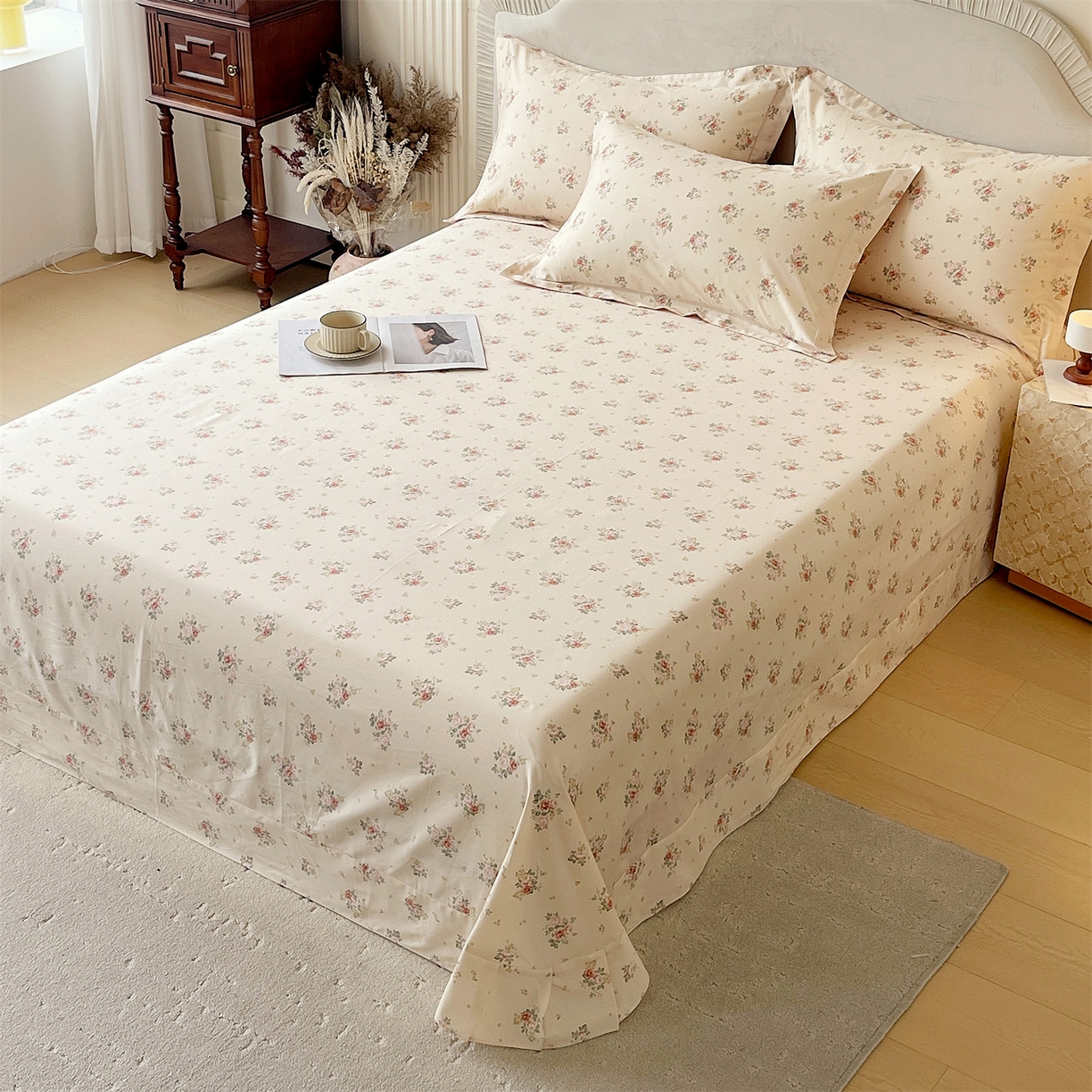 91家纺网 家纺一手货源 找家纺 宝齐莱家纺 2026新款全棉纯棉13372印花单床单床单单件 洛可可