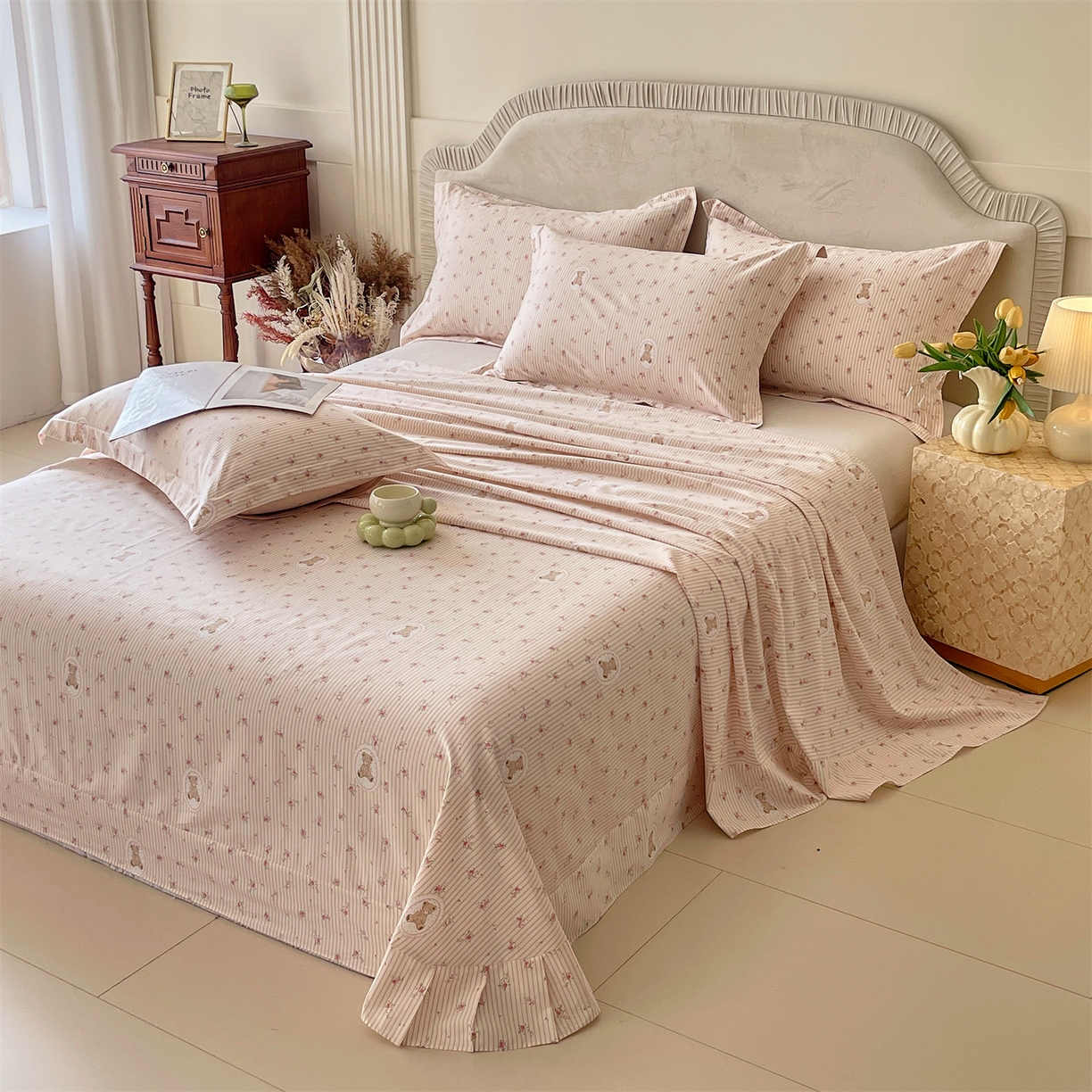 91家纺网 家纺一手货源 找家纺 宝齐莱家纺 2026新款全棉纯棉13372印花单床单床单单件 小确幸