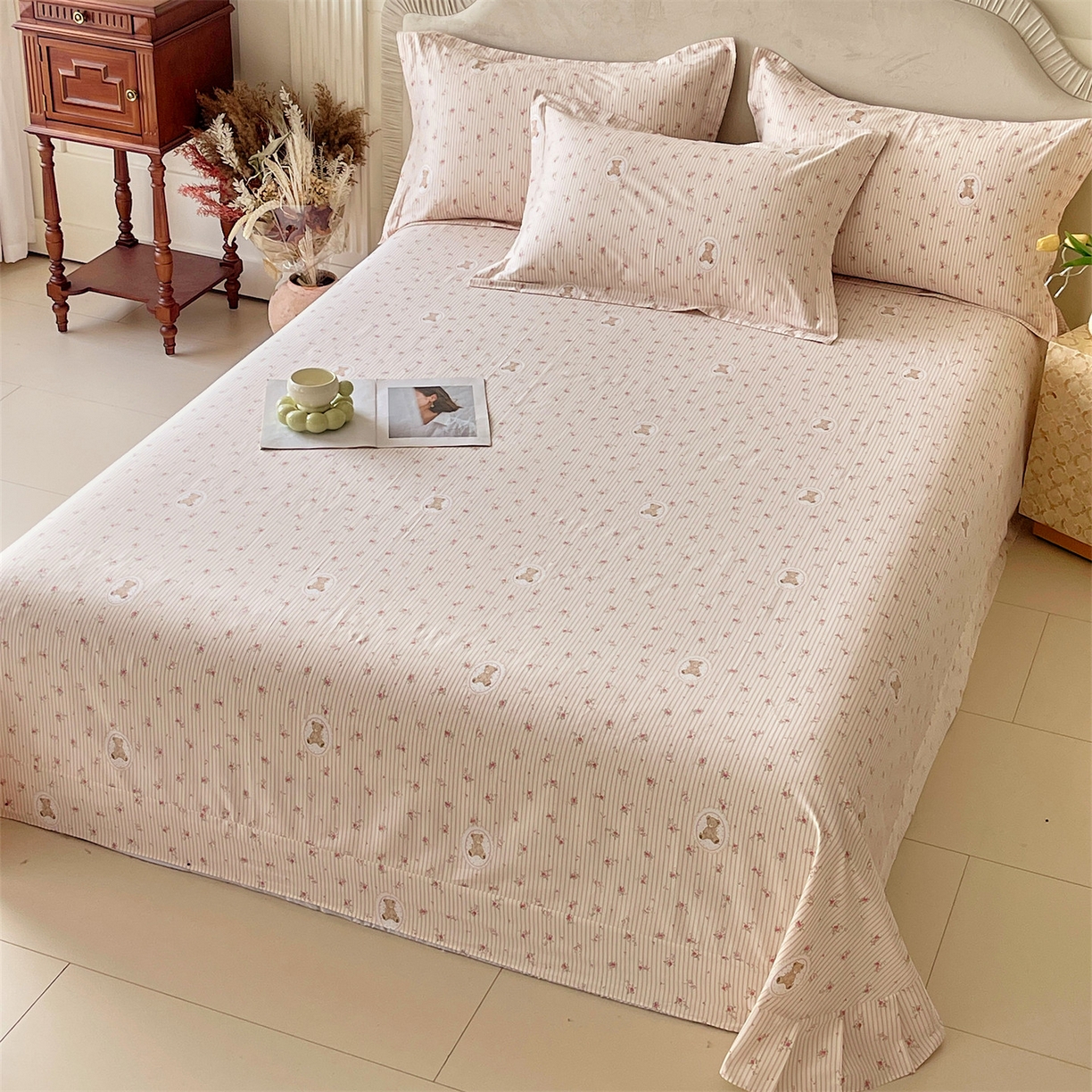 91家纺网 家纺一手货源 找家纺 宝齐莱家纺 2026新款全棉纯棉13372印花单床单床单单件 小确幸