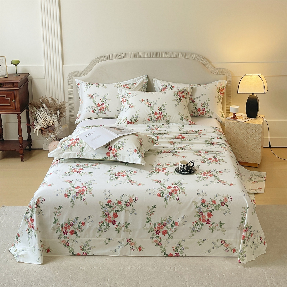 91家纺网 家纺一手货源 找家纺 宝齐莱家纺 2026新款全棉纯棉13372印花单床单床单单件 香榭丽