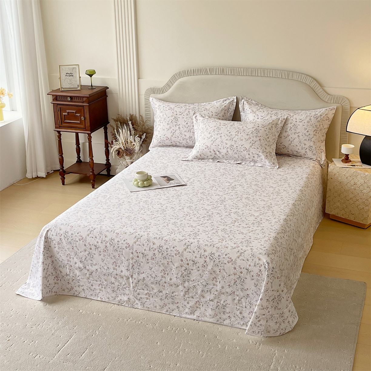 91家纺网 家纺一手货源 找家纺 宝齐莱家纺 2026新款全棉纯棉13372印花单床单床单单件 烟花间