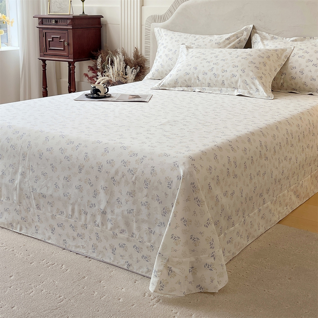 91家纺网 家纺一手货源 找家纺 宝齐莱家纺 2026新款全棉纯棉13372印花单床单床单单件 左岸晨雾