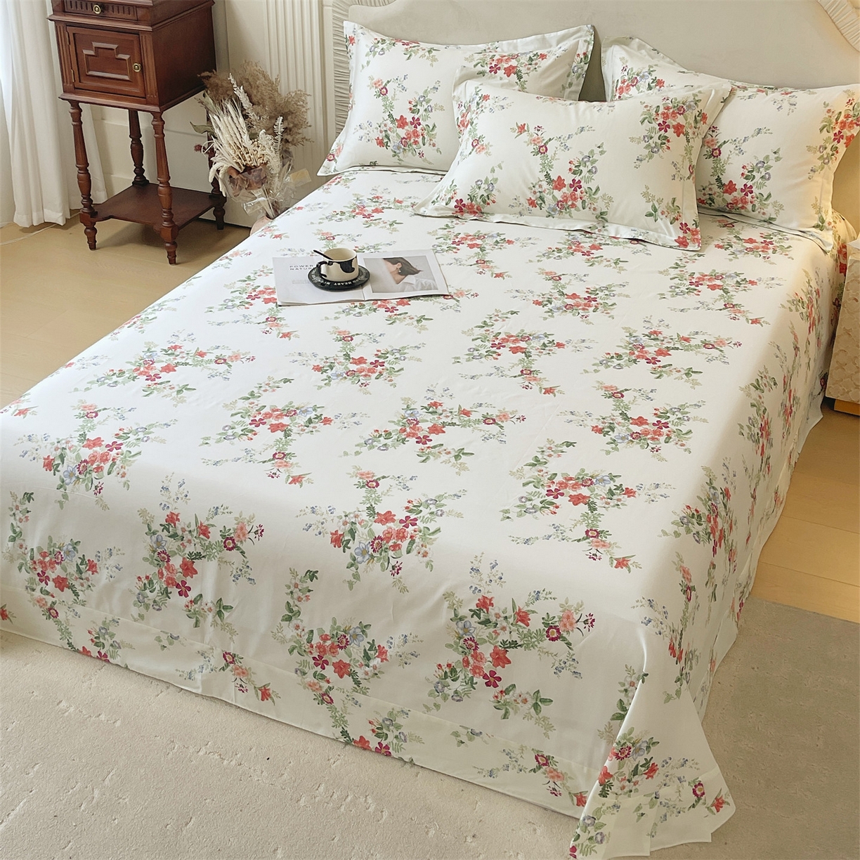 91家纺网 家纺一手货源 找家纺 宝齐莱家纺 2026新款全棉纯棉13372印花单床单床单单件 香榭丽