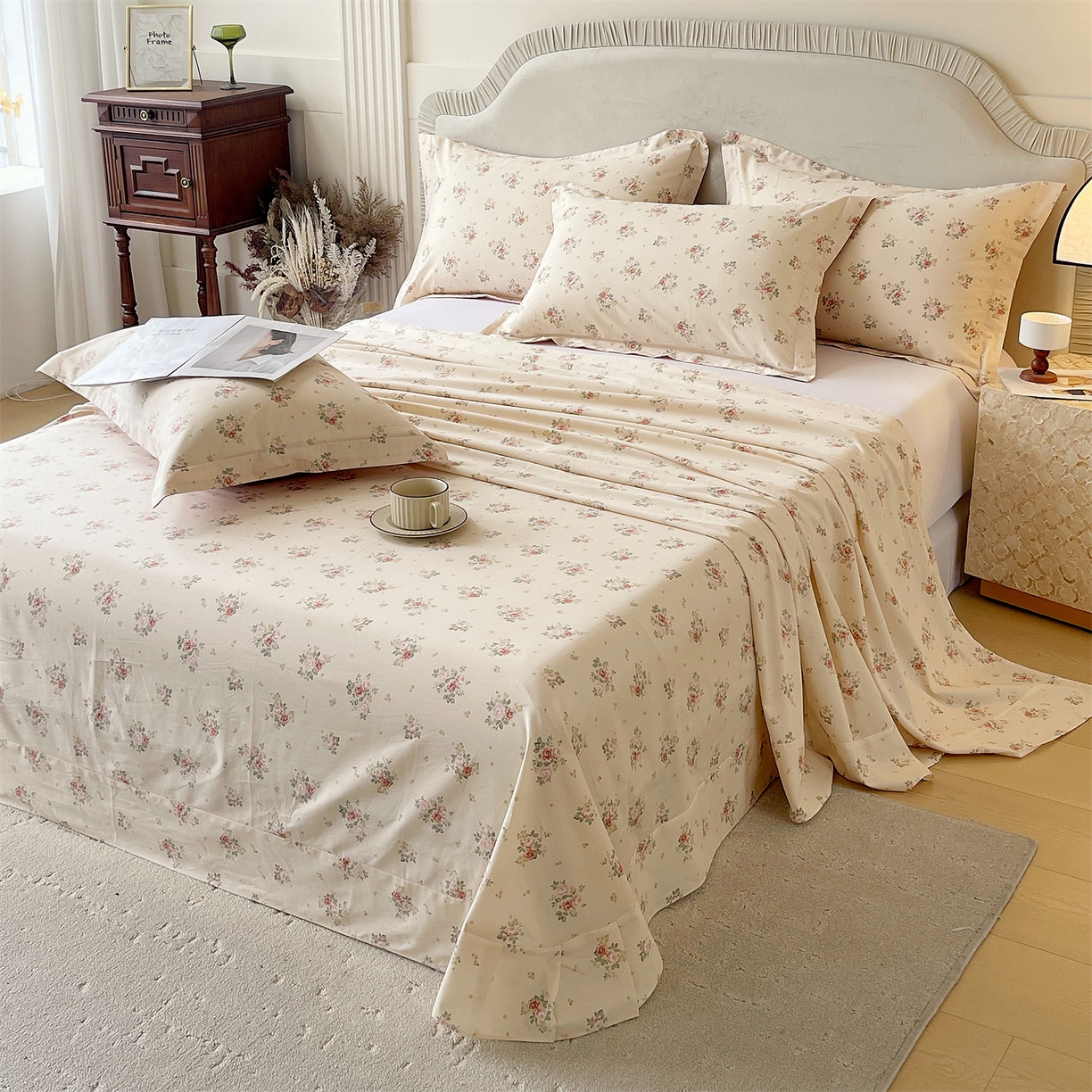 91家纺网 家纺一手货源 找家纺 宝齐莱家纺 2026新款全棉纯棉13372印花单床单床单单件 洛可可