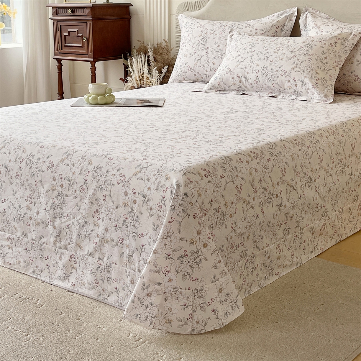 91家纺网 家纺一手货源 找家纺 宝齐莱家纺 2026新款全棉纯棉13372印花单床单床单单件 烟花间