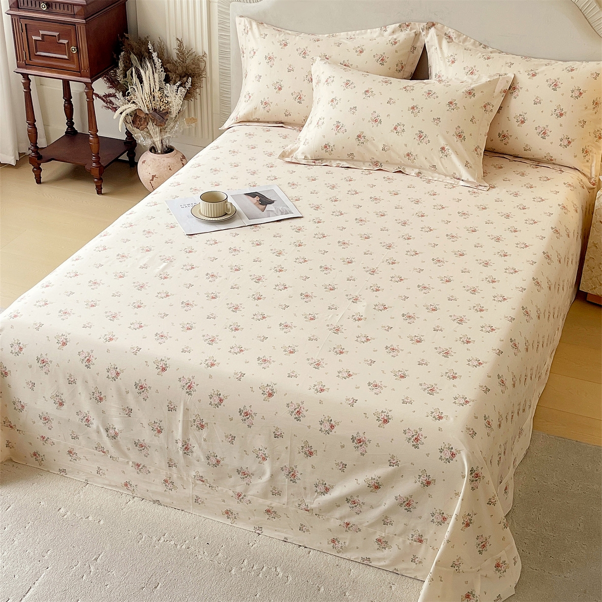 91家纺网 家纺一手货源 找家纺 宝齐莱家纺 2026新款全棉纯棉13372印花单床单床单单件 洛可可