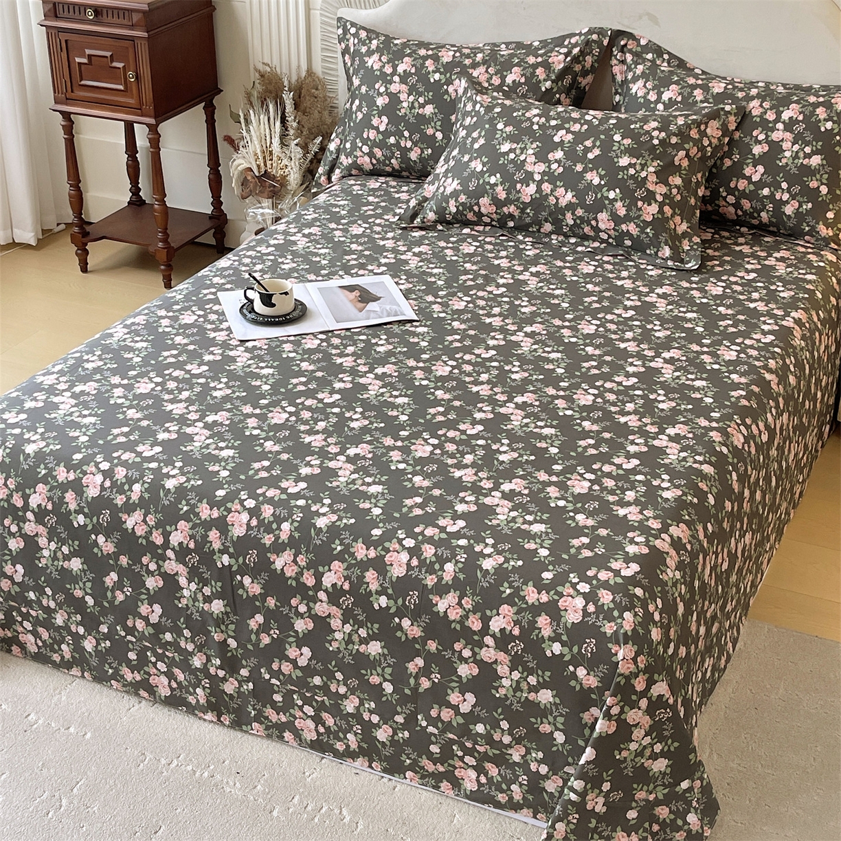 91家纺网 家纺一手货源 找家纺 宝齐莱家纺 2026新款全棉纯棉13372印花单床单床单单件 美如画