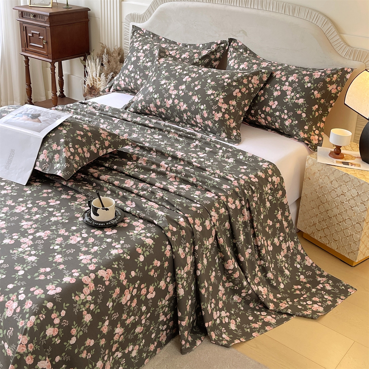 91家纺网 家纺一手货源 找家纺 宝齐莱家纺 2026新款全棉纯棉13372印花单床单床单单件 美如画