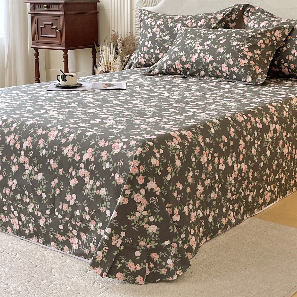 91家纺网 家纺一手货源 找家纺 宝齐莱家纺 2026新款全棉纯棉13372印花单床单床单单件 美如画