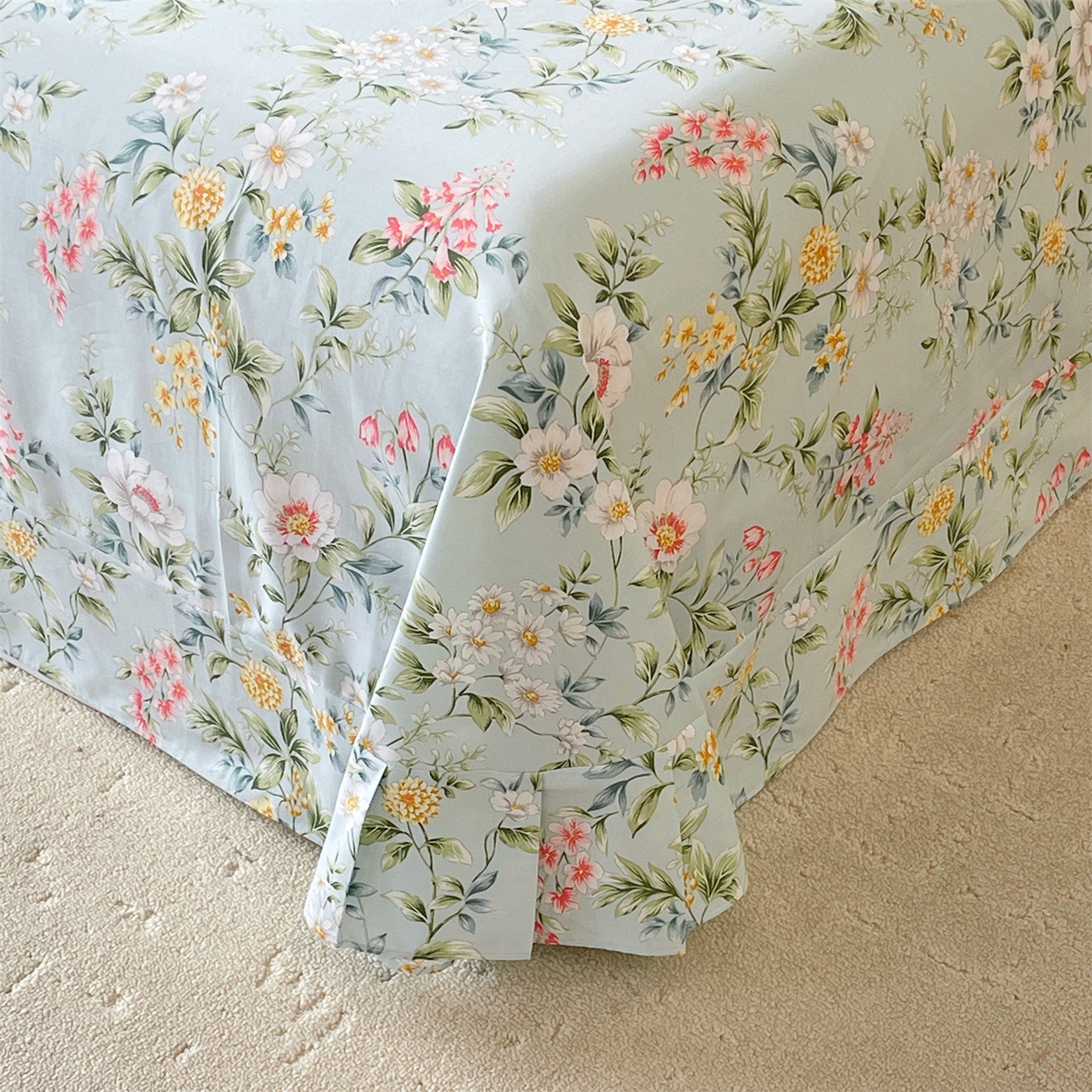 91家纺网 家纺一手货源 找家纺 宝齐莱家纺 2026新款全棉纯棉13372印花单床单床单单件 午后花园