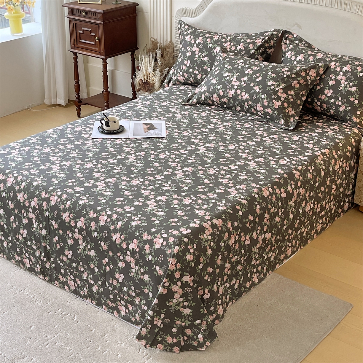 91家纺网 家纺一手货源 找家纺 宝齐莱家纺 2026新款全棉纯棉13372印花单床单床单单件 美如画