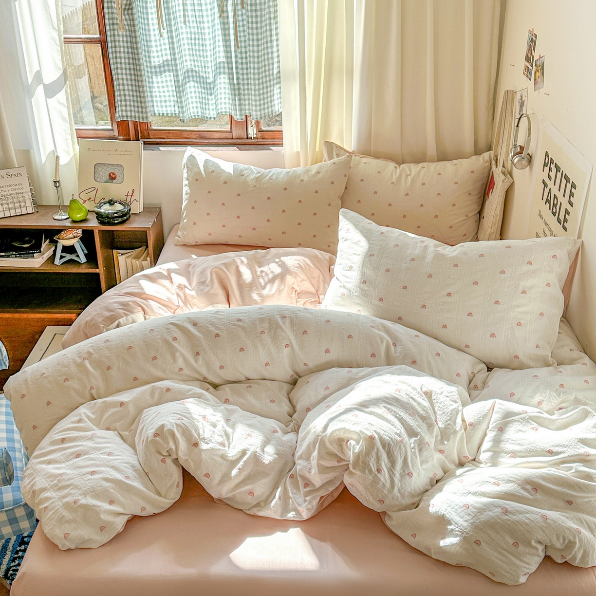 91家纺网 家纺一手货源 找家纺 （总）田野 2026新款水洗棉提花人字小清新系列四件套