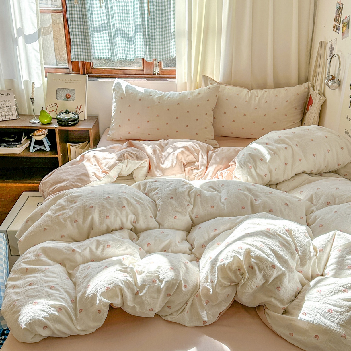 91家纺网 家纺一手货源 找家纺 （总）田野 2026新款水洗棉提花人字小清新系列四件套