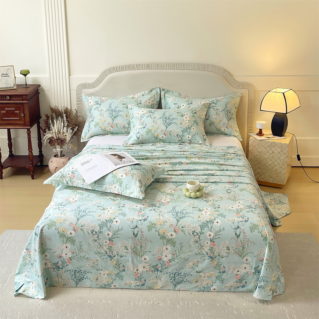 91家纺网 家纺一手货源 找家纺 宝齐莱家纺 2026新款全棉纯棉13372印花单床单床单单件 浅茉