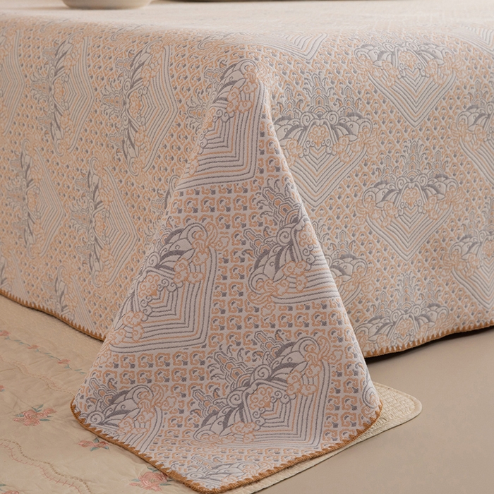 91家纺网 家纺一手货源 找家纺 （总）美达家纺 2026新款全棉六层纱高温砂洗贝壳边床盖单品床盖床盖单件