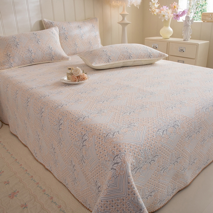 91家纺网 家纺一手货源 找家纺 （总）美达家纺 2026新款全棉六层纱高温砂洗贝壳边床盖单品床盖床盖单件