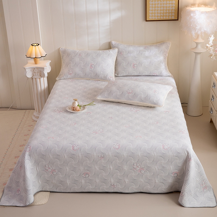 91家纺网 家纺一手货源 找家纺 （总）美达家纺 2026新款全棉六层纱高温砂洗贝壳边床盖单品床盖床盖单件