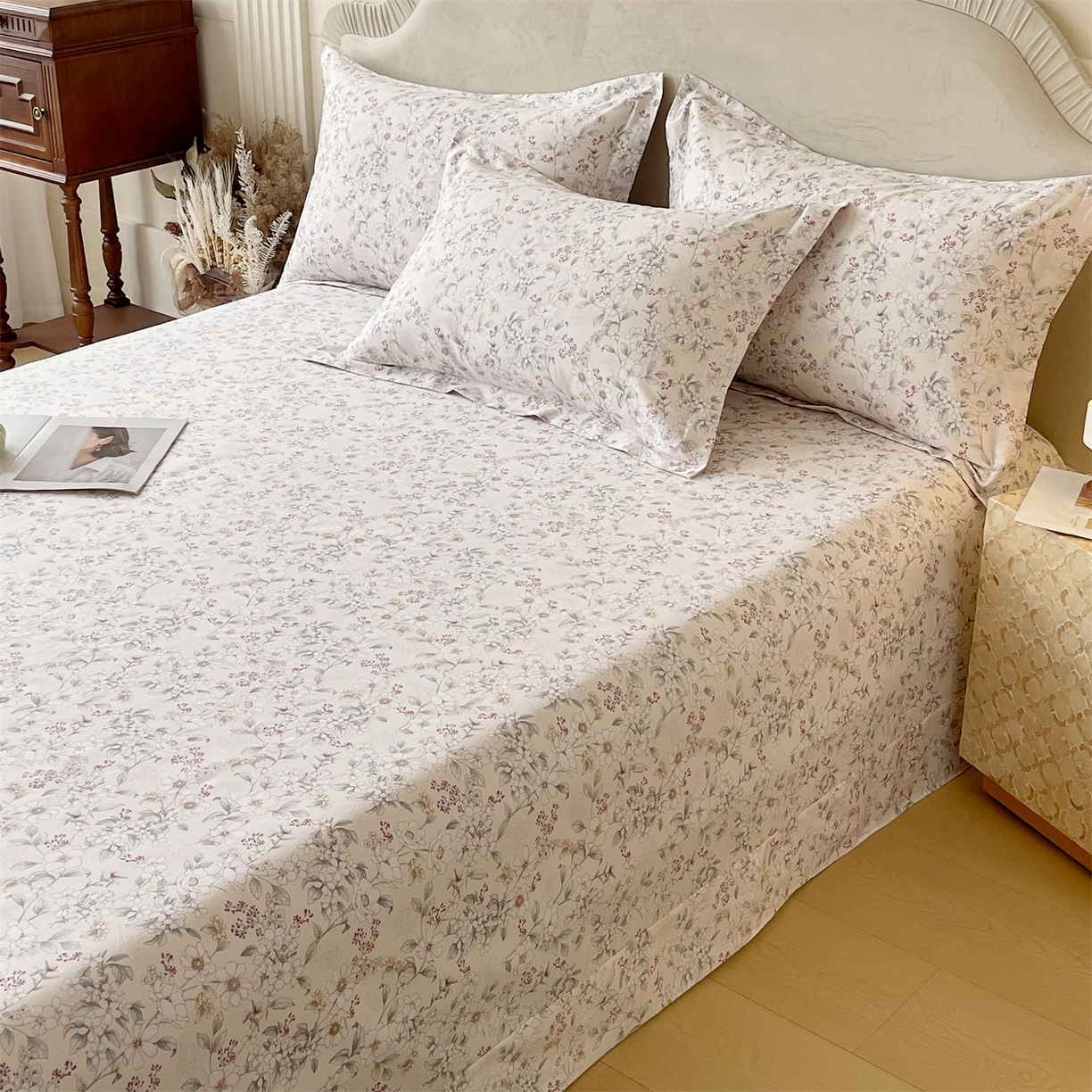 91家纺网 家纺一手货源 找家纺 宝齐莱家纺 2026新款全棉纯棉13372印花单床单床单单件 烟花间